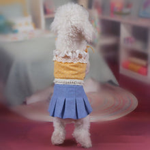 Load image into Gallery viewer, 2015 Pet Dog Dress Pleat Dog Summer Dress Polka Dot with Pearl Waist Shoulder Knot Lovable Dog Dress Pink XS to XL Free Shipping
