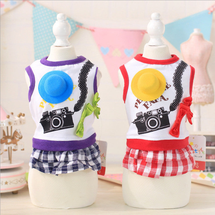 2016 Newest Style Plaid Dog Dress Summer Puppy Pet Clothes