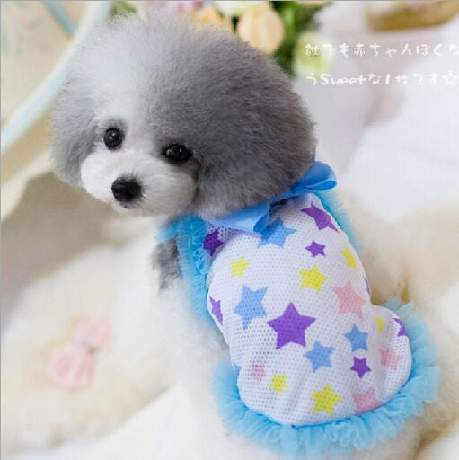 Hot Selling Girl Dog Clothes Summer Breathable Mesh Soft