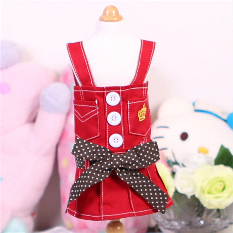 Arrival Pet Dog Clothes Cute Pet Dog Dresses Small Pet Summer Poodle Chihuahua Dog Skirt with Polka Dot Bow Pet Product
