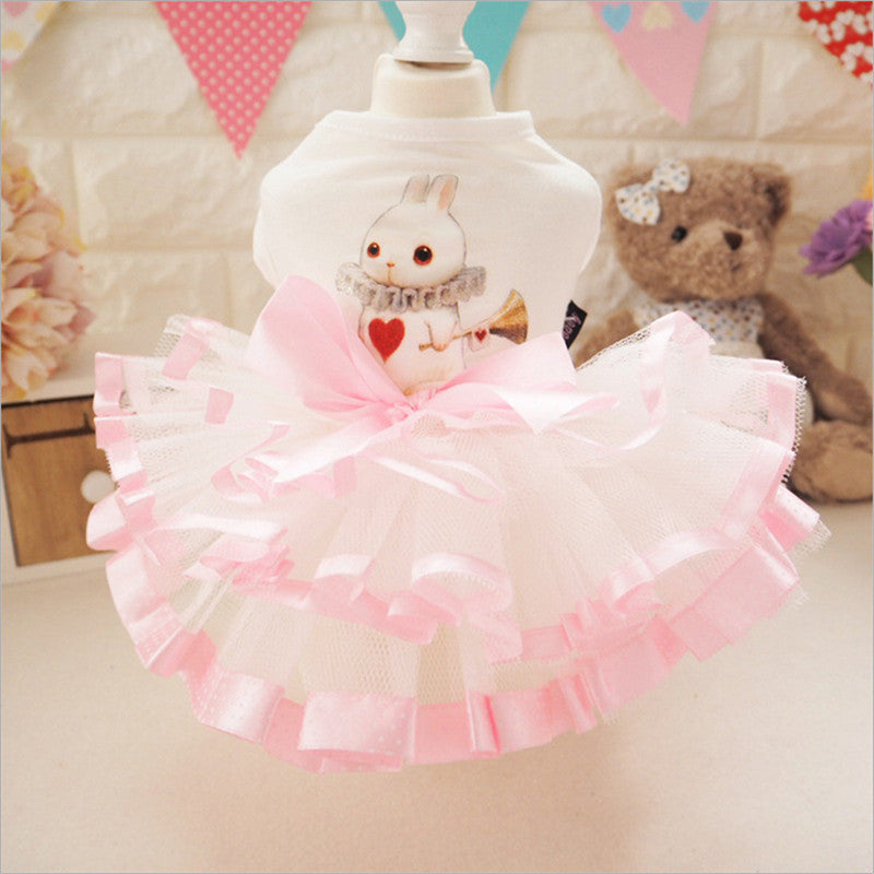 Quality Cute Dog Dress Summer Pink Pet Tutu Fluffy