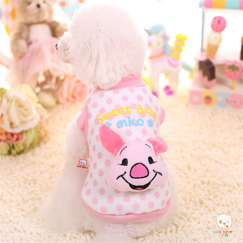 MKO Small Dog Clothes Fleece Dog Coat for Yorkshire Bichon Chihuahua Vocal Cute Puppy Clothes Cartoon Pet Apparel Dog Hoodies