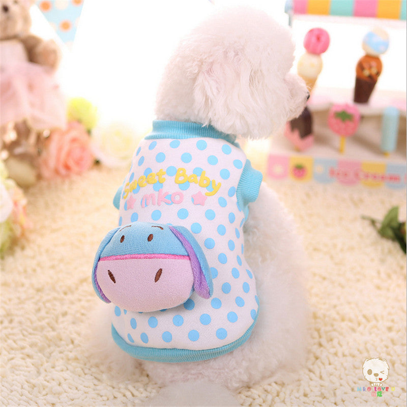 MKO Small Dog Clothes Fleece Dog Coat for Yorkshire Bichon Chihuahua Vocal Cute Puppy Clothes Cartoon Pet Apparel Dog Hoodies