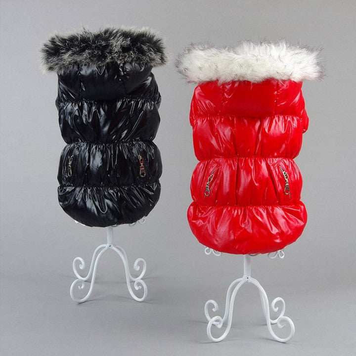 Warm Winter Dog Clothes Fur Collar Thicken Cotton Padded Pet Jacket Coat for Small Medium Dogs chihuahua Yorkie Bulldog XS-3XL