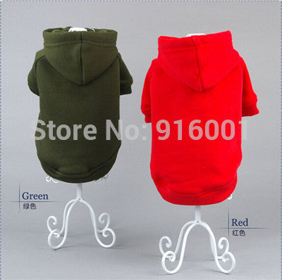 2016 High Quality 100% Cotton Super Soft&Comfortable Plain Dog Clothes Solid Color Dog Hoodies Blank Dog Clothes Solid Dog Coats