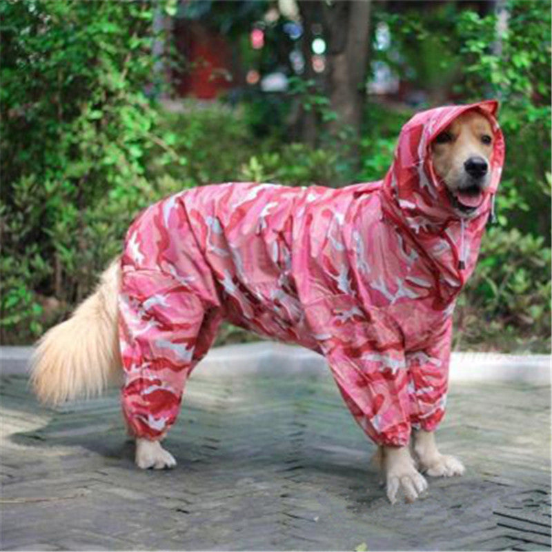 Large Dog Raincoat for Medium to Big Dogs Outdoor Camouflage Pet Clothing Waterproof Pet Clothes Coat for Husky Golden Retriever