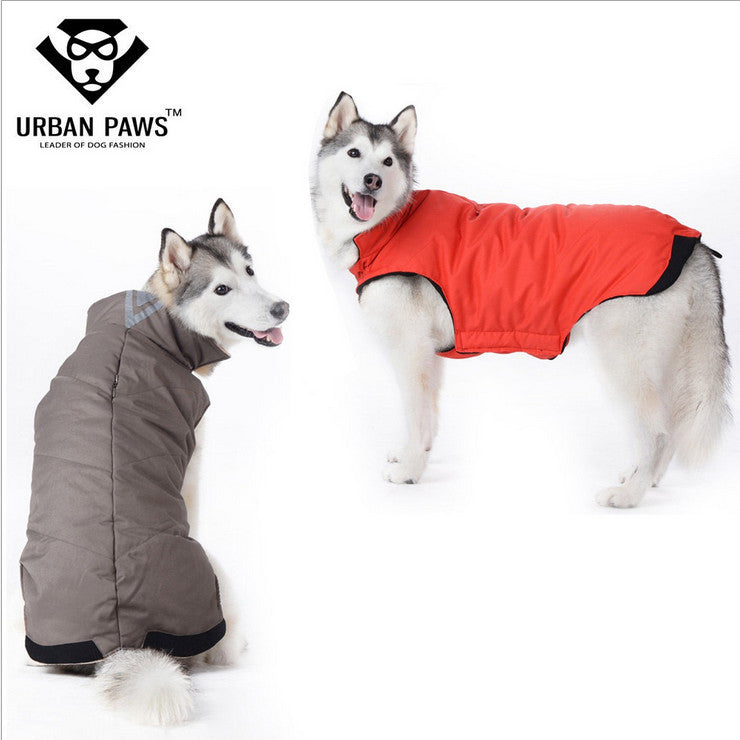 High Quality Big Dog Clothes Easy Wear Winter Dog Coat Fleece Lining Jacket Small Medium Large Dog Down Coat Elastic Belly S-5XL