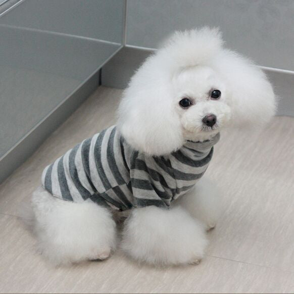 Camisas De Mascota 2016 New Arrival Puppy Pet Dog T Shirts for Teddy Clothes Spring/Autumn Stripes Dog Clothes 3 Colors