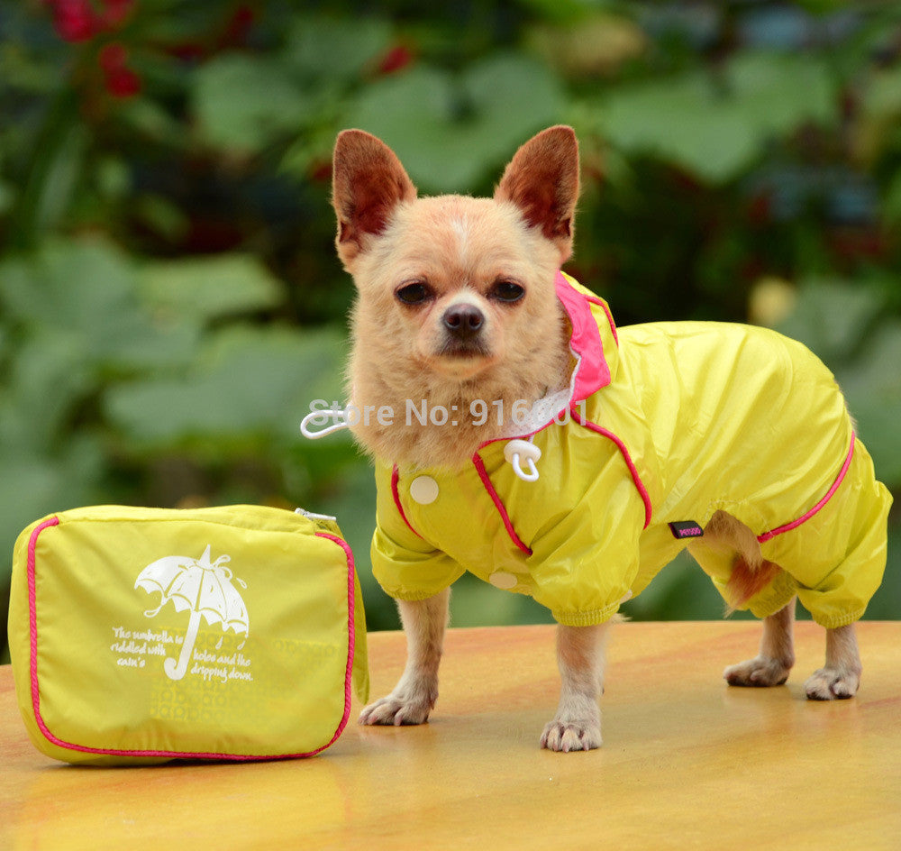 Newest Dog Raincoat with Pouch Quality&Fashion Design Waterproof Yellow and Blue Dog Raincoats Large Dog Raincoat Four Legs