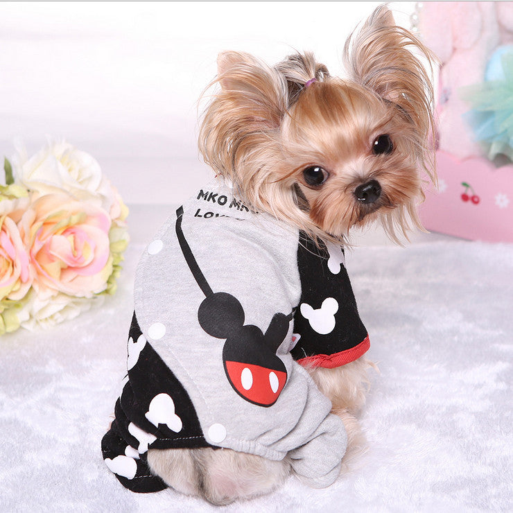 Quality Lovable Mickey Dog Coat Pet Jumpsuit Cute Pet