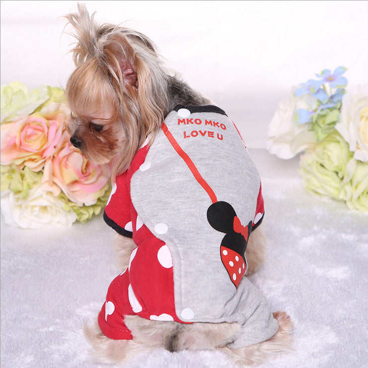 Quality Lovable Mickey Dog Coat Pet Jumpsuit Cute Pet