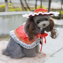 Load image into Gallery viewer, Cute Small Dog Clothes Dog Cape with Hat  Set Holiday
