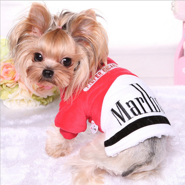 Quality Fleece Pet Cat Dog Clothes Warm Winter Small Dogs Clothes Hoodie Coat Cute Funny Letters Yorkie Winter Jacket Apparel
