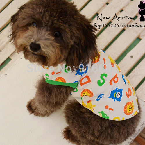 English Letters Cute Dog Clothes dog vest shirt pet t shirt