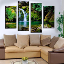 Load image into Gallery viewer, Unframed 4 Panel Waterfall And Green Lake Large HD Picture Modern Home Wall Decor Canvas Print Painting For Living Room Artwork
