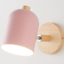 Load image into Gallery viewer, Nordic Wooden Wall lights bedside wall Lamp Wall Sconce for bedroom reading 6 color Macaroon steering Head E27 Home Lighting
