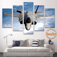 Load image into Gallery viewer, 5 Panel Painting Fighter Airplane Aircraft Model Wall Art Canvas Prints Modern Artwork Wall Pictures for Living Room Unframed
