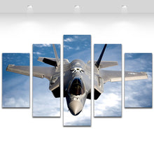 Load image into Gallery viewer, 5 Panel Painting Fighter Airplane Aircraft Model Wall Art Canvas Prints Modern Artwork Wall Pictures for Living Room Unframed
