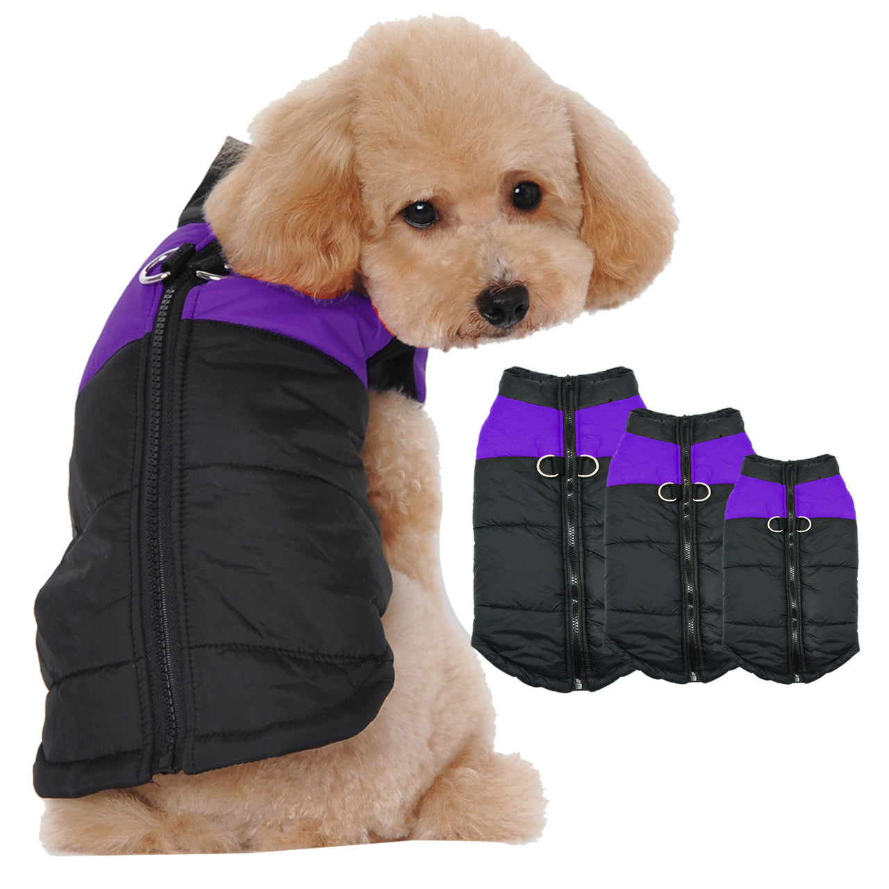 Waterproof Dog Puppy Vest Jacket Warm Winter Dogs Clothes Coat For Small Dogs Chihuahua Teddy Purple Color