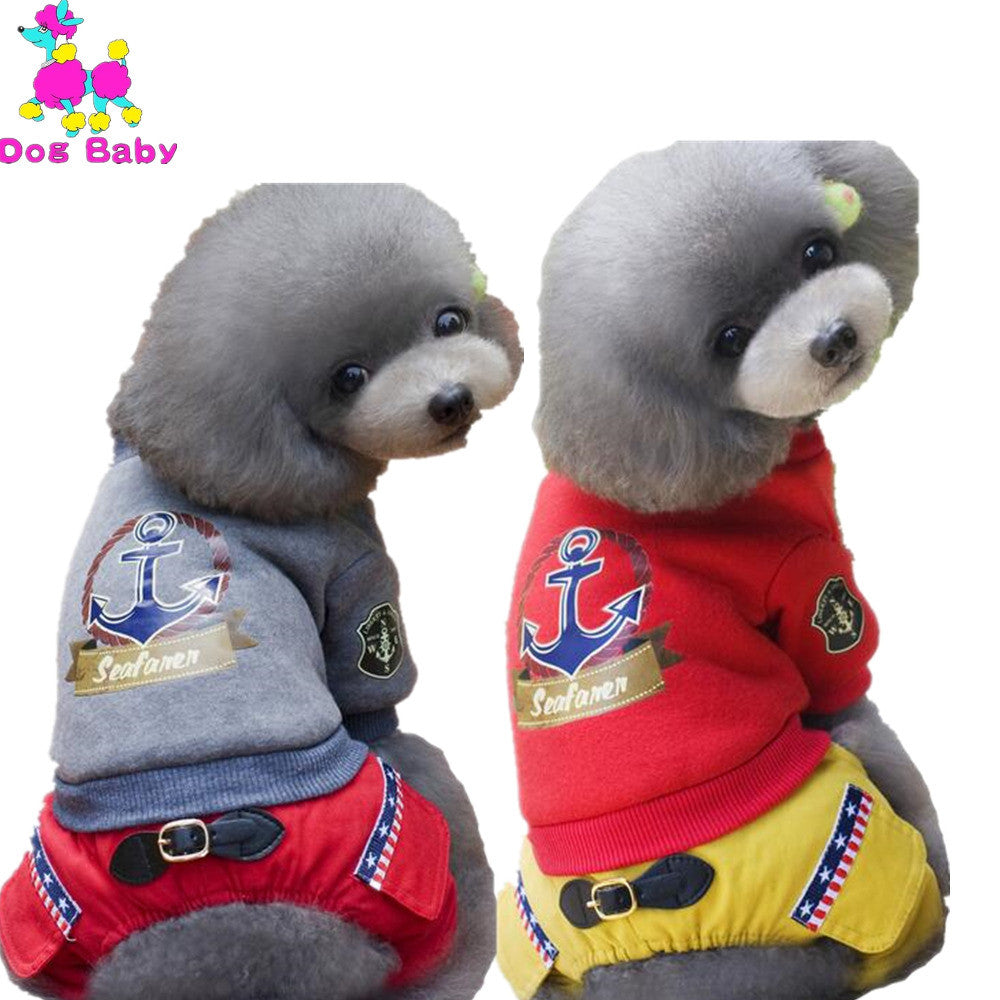 Print 100% Cotton Dog Coat Gray Red Color Warm Winter Pet Clothes Leisure Pets Jacket Clothing Free Shipping Size S M L XL XXL