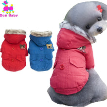 Load image into Gallery viewer, Dogbaby Cotton Winter Dog Coat Solid Blue Red Color Pet Clothes Warm Fashion Jacket Clothing For Dogs Free Shipping Size S-XXL
