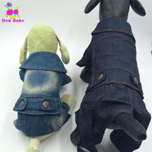 Load image into Gallery viewer, Sping Autumn Jean Dog Clothes Solid Blue Dark Blue Pet Coat Jacket Cat Warm Four Legs Coats Size XS S M L XL XXL Free Shipping
