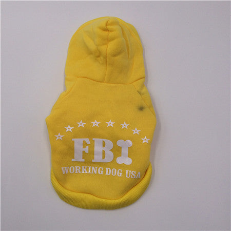 Pet Clothes 100% Cotton Letter Print Dog Hoodies  Autumn Winter Blue Pink Red Black Yellow Color Pet Sweater Costume Size XS-2XL