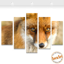 Load image into Gallery viewer, 5 Panel Wall Art Canvas Prints The Eye of Wolf Picture Painting Animal Picture for Bedroom Modern Home Decor No Frame
