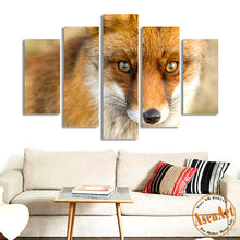 Load image into Gallery viewer, 5 Panel Wall Art Canvas Prints The Eye of Wolf Picture Painting Animal Picture for Bedroom Modern Home Decor No Frame
