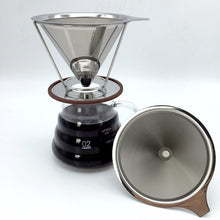 Load image into Gallery viewer, Portable stainless steel coffee filters / reusable V-type filter cup filter cone filter drip coffee maker tool sets
