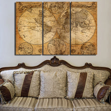 Load image into Gallery viewer, HD Printed 3 piece canvas art  world map canvas ancient map painting wall pictures for living room ny-6243
