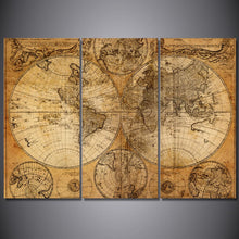 Load image into Gallery viewer, HD Printed 3 piece canvas art  world map canvas ancient map painting wall pictures for living room ny-6243
