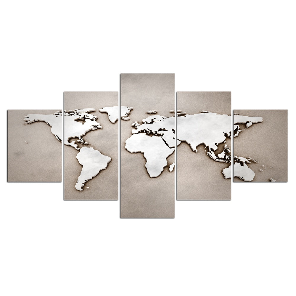 canvas painting picture Abstract world map poster living room wall decoration painting prints wall art
