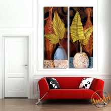 Load image into Gallery viewer, 2 Piece Set Leaves Flower Vase Painting for Living Room Modern Art Canvas Prints Wall Paintings No Frame
