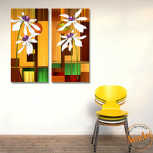 Load image into Gallery viewer, 2 Piece Set White Abstract Flower Painting Modern Home Decoration Wall Art Canvas Prints Wall Picture Unframed
