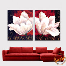 Load image into Gallery viewer, 2 Piece Set White Flower Picture Art Vintage Painting for Living Room Modern Wall Art Canvas Prints No Frame
