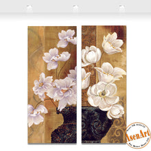 Load image into Gallery viewer, 2 Panel Vintage White Flower Picture Vase Painting for Bedroom Wall Decor Canvas Prints Artwork No Frame
