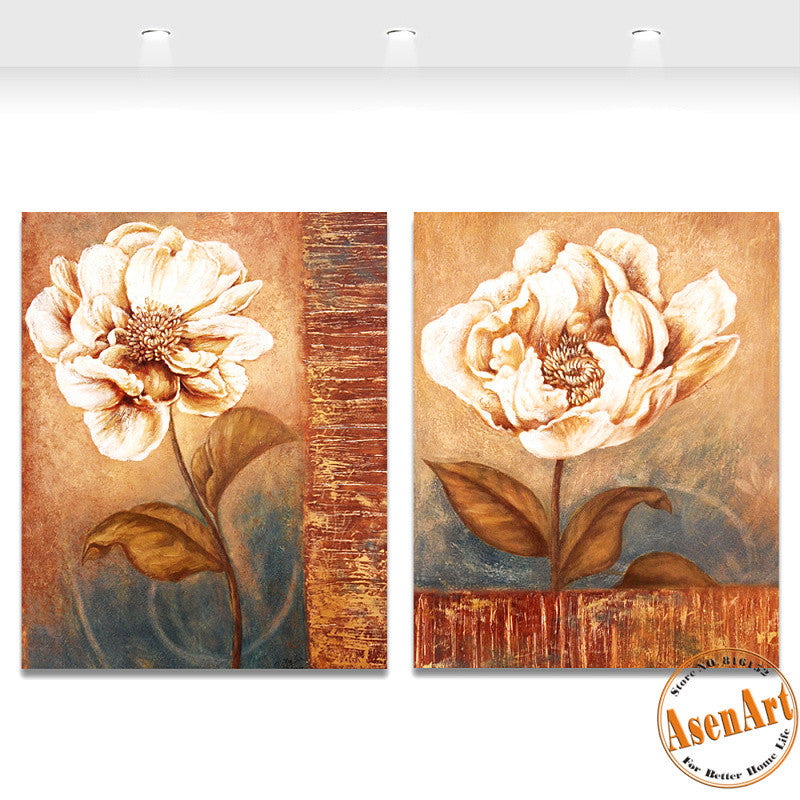 2 Piece Set Flower Picture Vintage Paintings for Bedroom Home Decoration Modern Art Canvas Prints No Frame