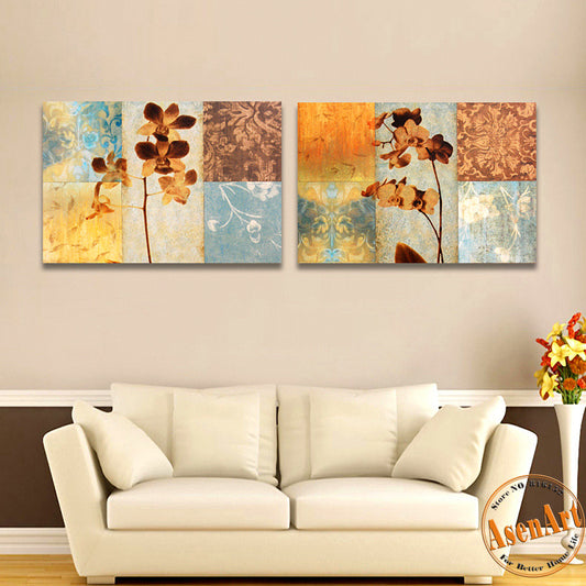 2 Piece Set Abstract Flower Painting Vintage Painting Home Decoration Wall Art Canvas Prints Wall Picture Unframed