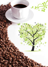 Load image into Gallery viewer, 2 Pieces Set Coffee Love Heart Tree Painting Canvas Print Mural Art for Home Living Cafe Wall Decor
