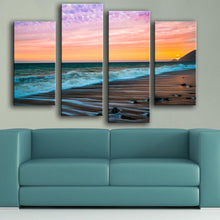 Load image into Gallery viewer, 2016 new product Print Oil Painting Wall painting 4PC/SET malibu sunset sea waves Wall Art Picture For Living Room painting
