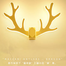 Load image into Gallery viewer, Nordic Antler wall lamp LED bedside bedroom light macarons wall sconce LED 20W hotel living room background indoor lighting
