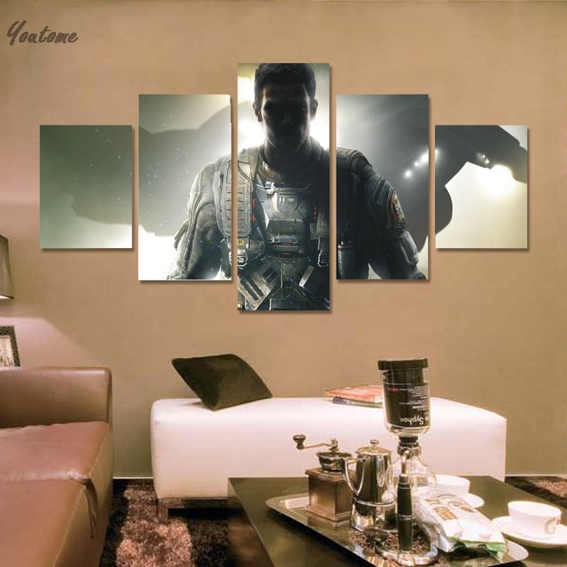 5 piece canvas art call of duty infinite warefare Movie wall painting christmas decorations for home nordic posters and prints