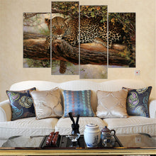 Load image into Gallery viewer, Unframed Large Canvas Paintings Leopard Paintings African Animal In The Tree Print Wall Art Picture Home Decor Modular 4 Pieces
