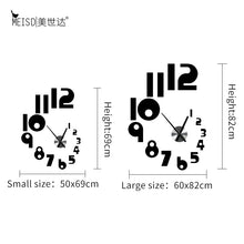 Load image into Gallery viewer, NEW Creative Numbers DIY Wall Clock Watch Modern Design Wall Watch for Living Room Home Decor Acrylic Clock Wall Mirror Stickers
