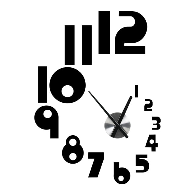 NEW Creative Numbers DIY Wall Clock Watch Modern Design Wall Watch for Living Room Home Decor Acrylic Clock Wall Mirror Stickers