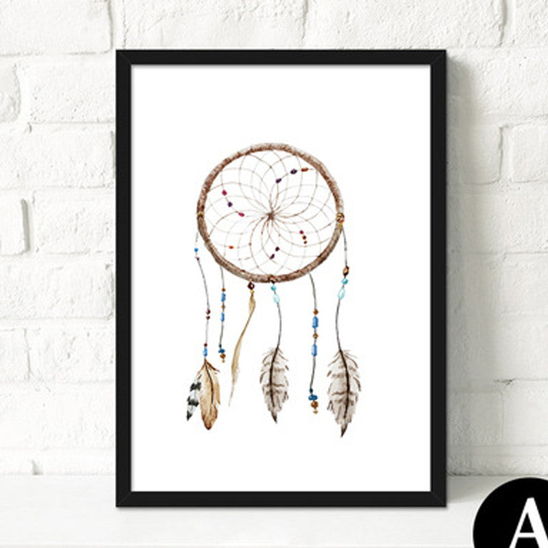 Modern Vintage Retro Animal Deer Head Skull Feather A4 Art Prints Posters Dream Catcher Wall Picture Canvas Painting Home Decor