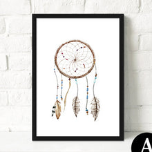 Load image into Gallery viewer, Modern Vintage Retro Animal Deer Head Skull Feather A4 Art Prints Posters Dream Catcher Wall Picture Canvas Painting Home Decor
