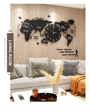 Load image into Gallery viewer, World Map Silent Acrylic Large Decorative Wall Clock
