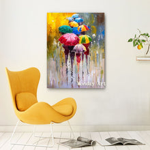 Load image into Gallery viewer, large painting Hand painted Lover Rain Landscape Oil Painting On Canvas Wall Art Pictures For Living Room Home Decor best gift
